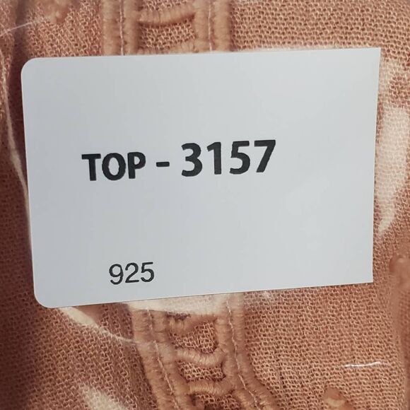 Staccato Peach Swiss Dot Sleeveless Ruffle Hem Tank M - Picture 6 of 6